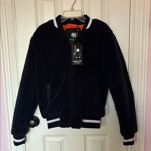 American Stitch Navy Bomber Jacket with White Trim